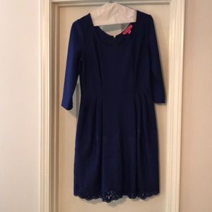 Betsey Johnson blue scalloped edge dress